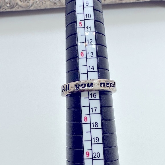 Vintage Silver Love Band Ring - Picture 10 of 13